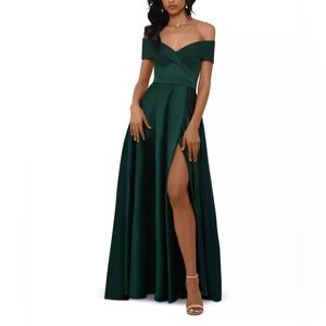 Emerald Green Satin Gown